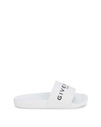Mules Slide avec logo en relief - Blanc