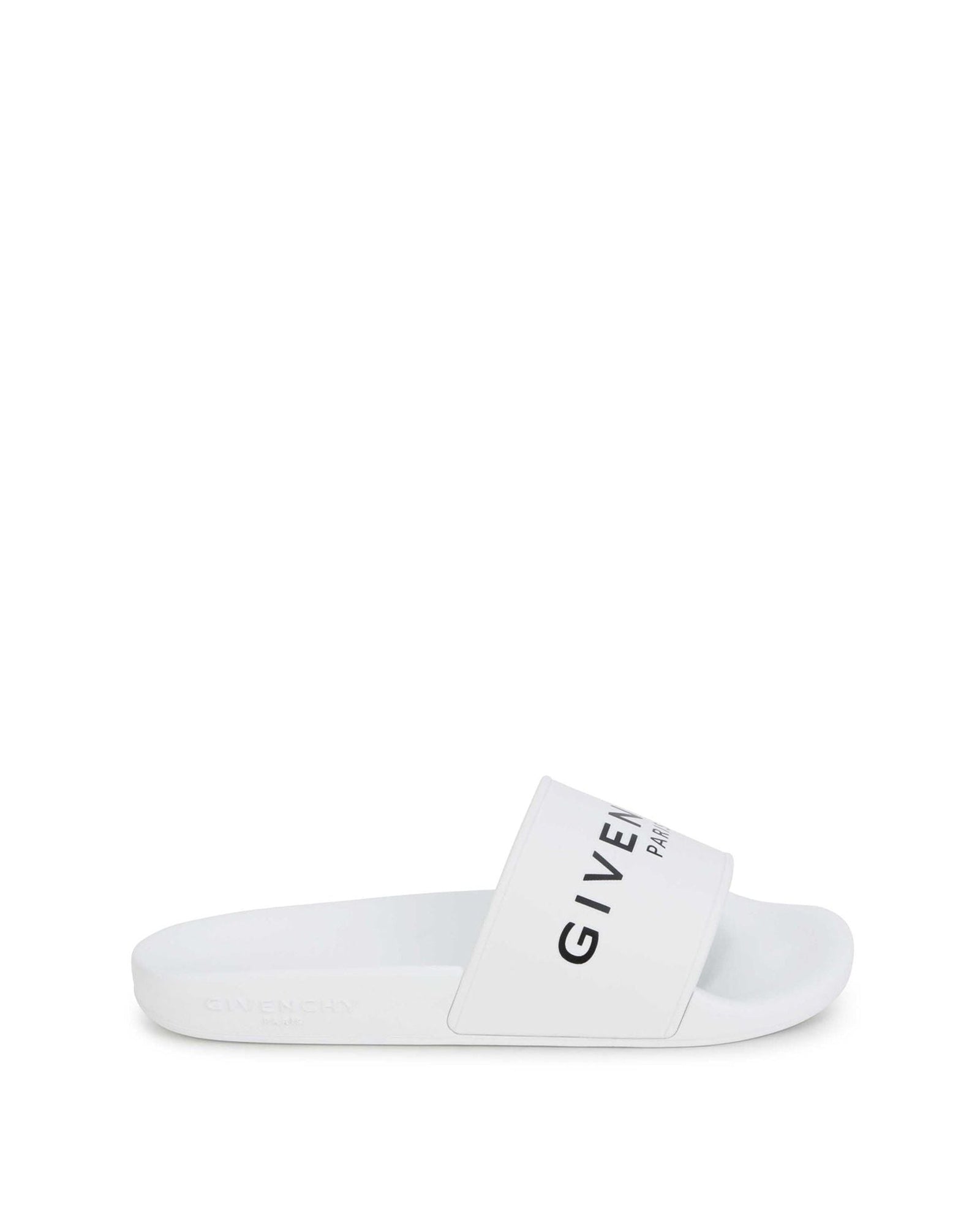 Mules Slide avec logo en relief - Blanc
