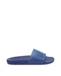 Mules slide translucide avec imprimé en relief - Bleu Roi