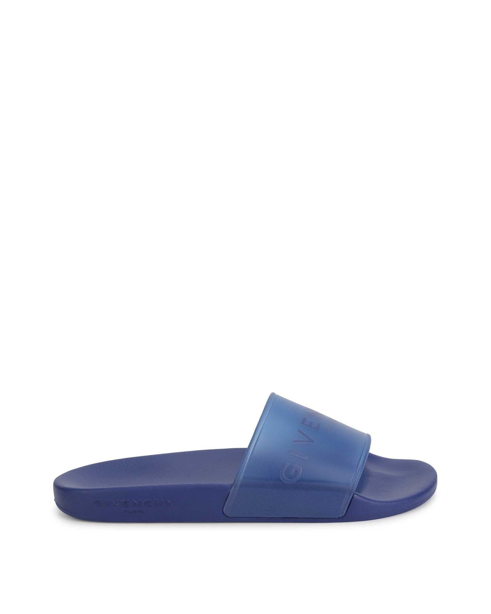 Mules slide translucide avec imprimé en relief - Bleu Roi