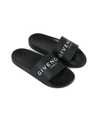 Mules with embossed logo - Black