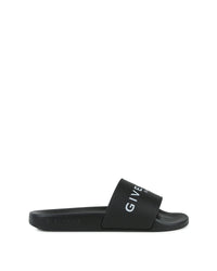 Mules with embossed logo - Black