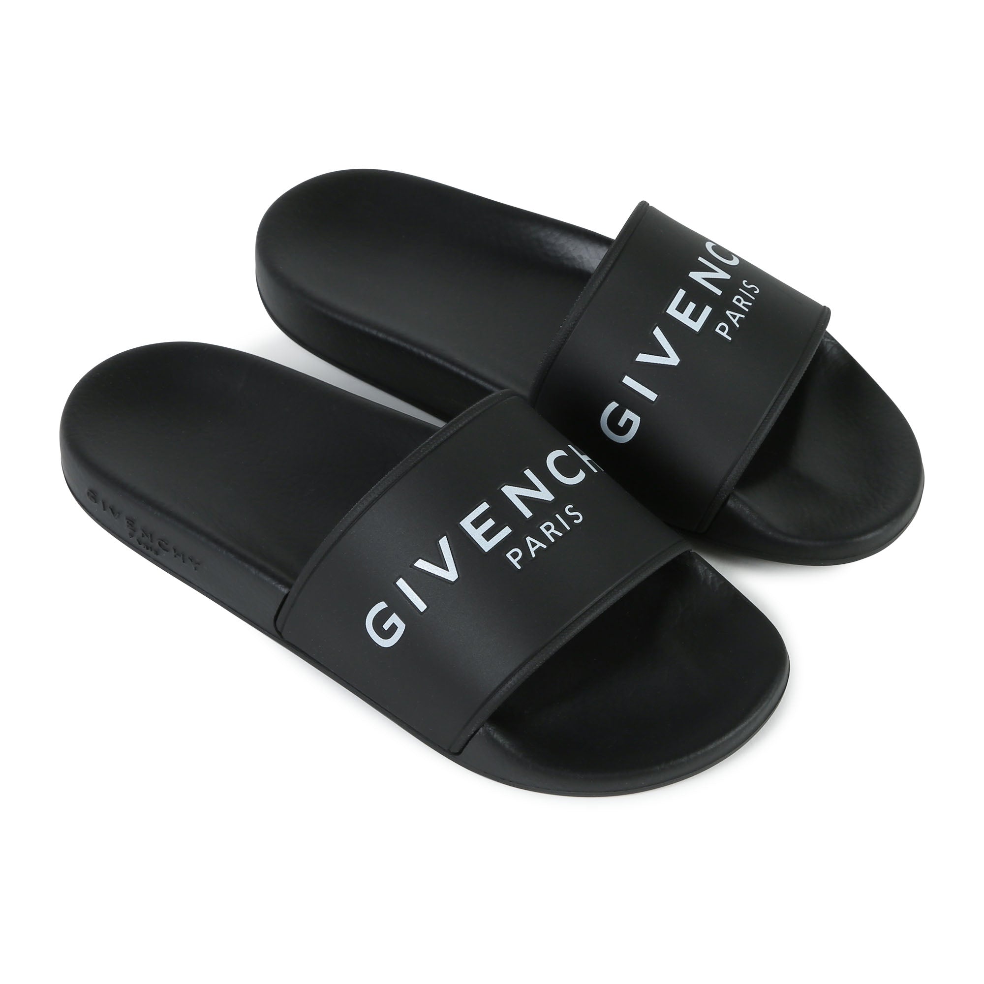 Mules avec logo en relief - Black