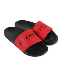 Mules with embossed logo - Red