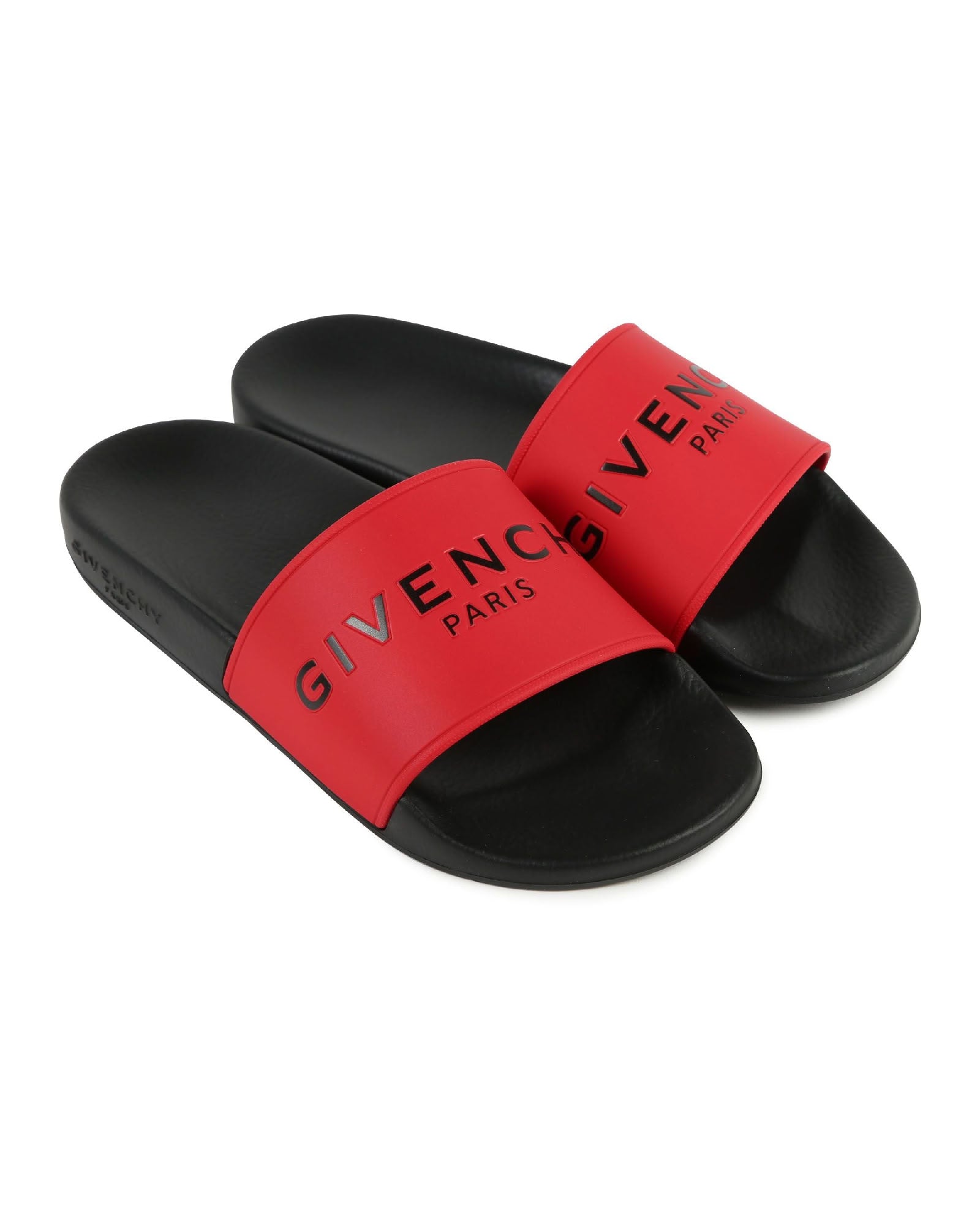 Mules with embossed logo - Red