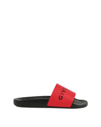 Mules avec logo en relief - Rouge