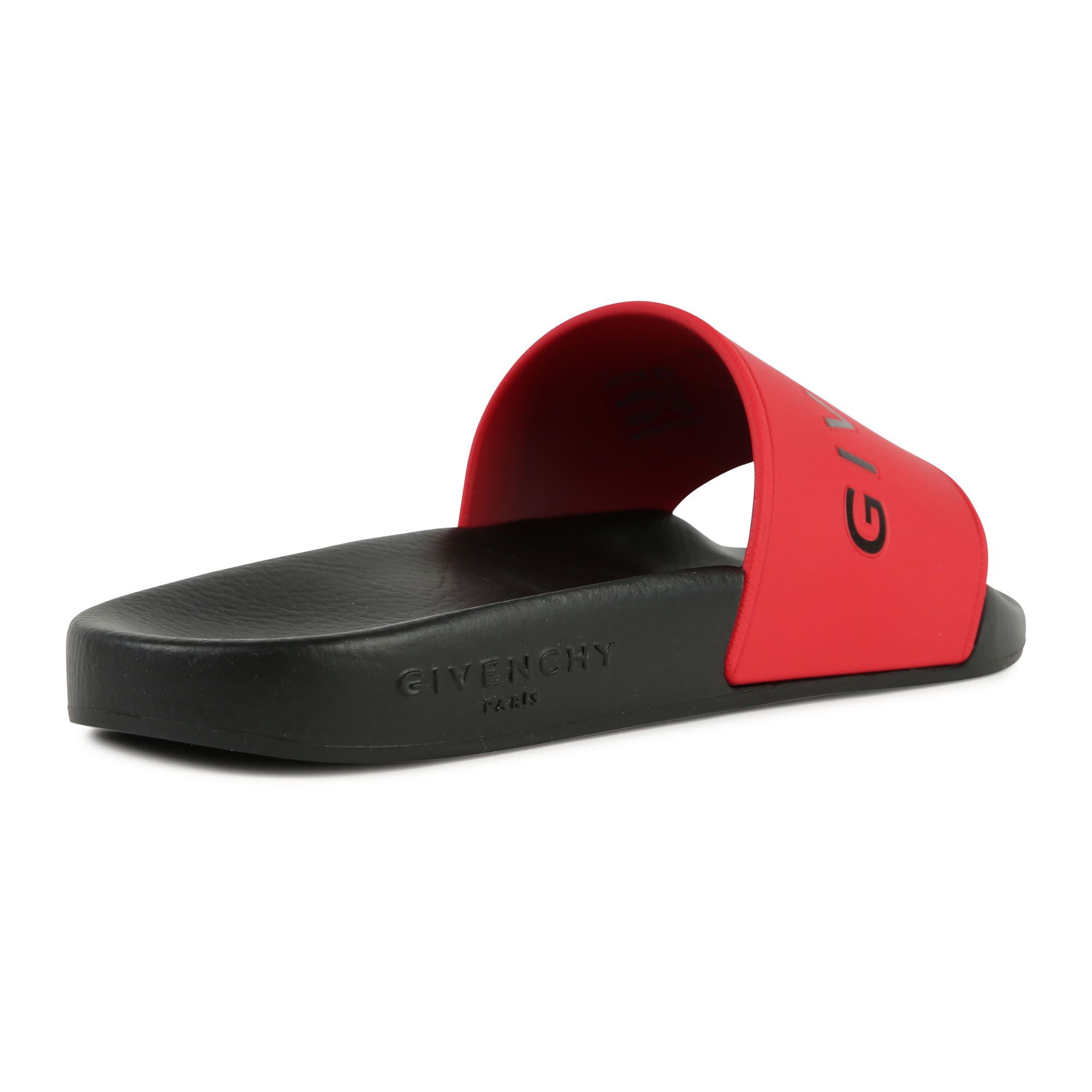 Mules avec logo en relief - Rouge