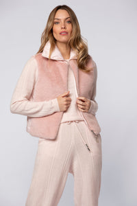 1 QTY NEW GILET IMITATION VISON ET TISSU