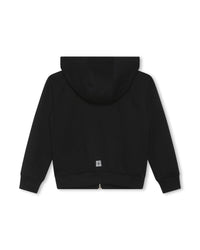 Cotton hooded cardigan - Black