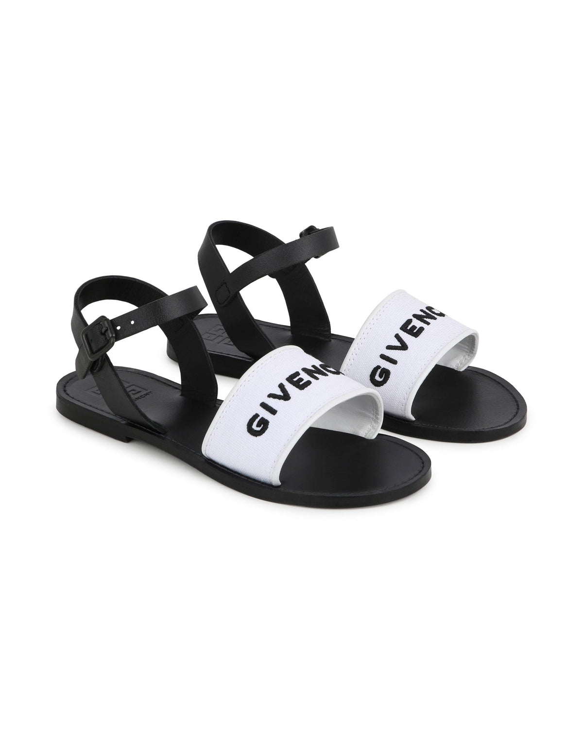 Sandales en cuir - Blanc Noir