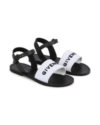 Sandales en cuir - Blanc noir