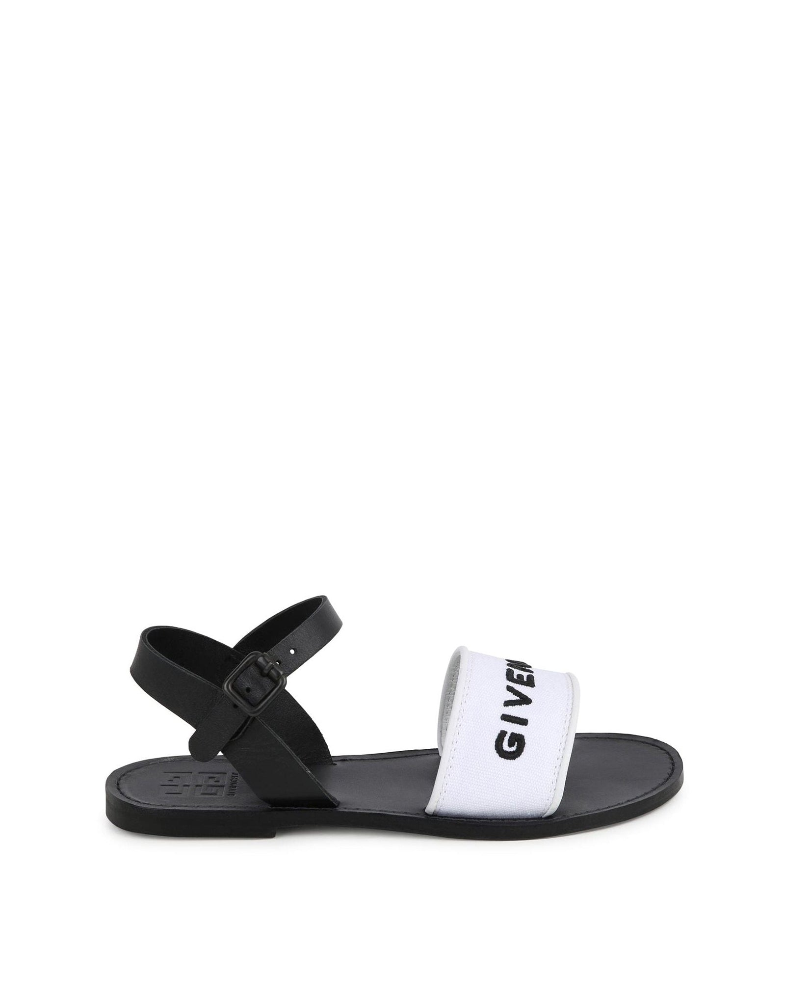 Sandales en cuir - Blanc noir