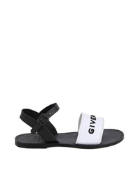 Sandales en cuir - Blanc Noir