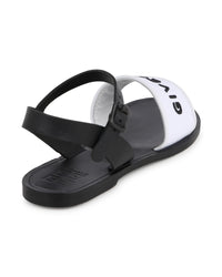 Sandales en cuir - Blanc noir
