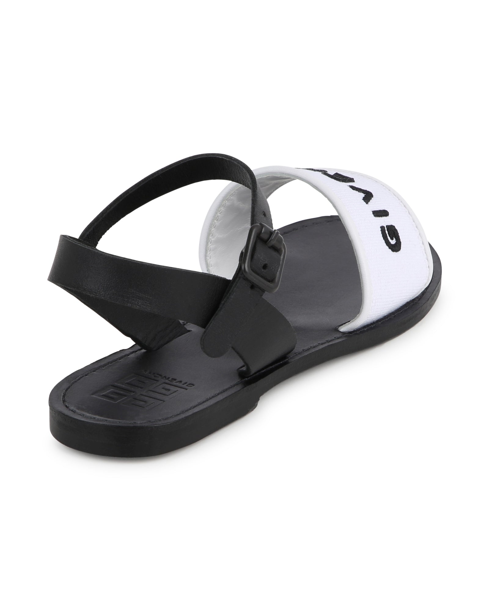 Sandales en cuir - Blanc noir
