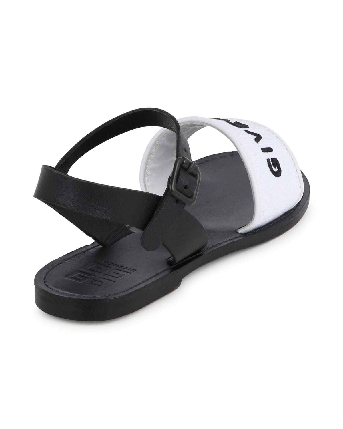 Sandales en cuir - Blanc Noir