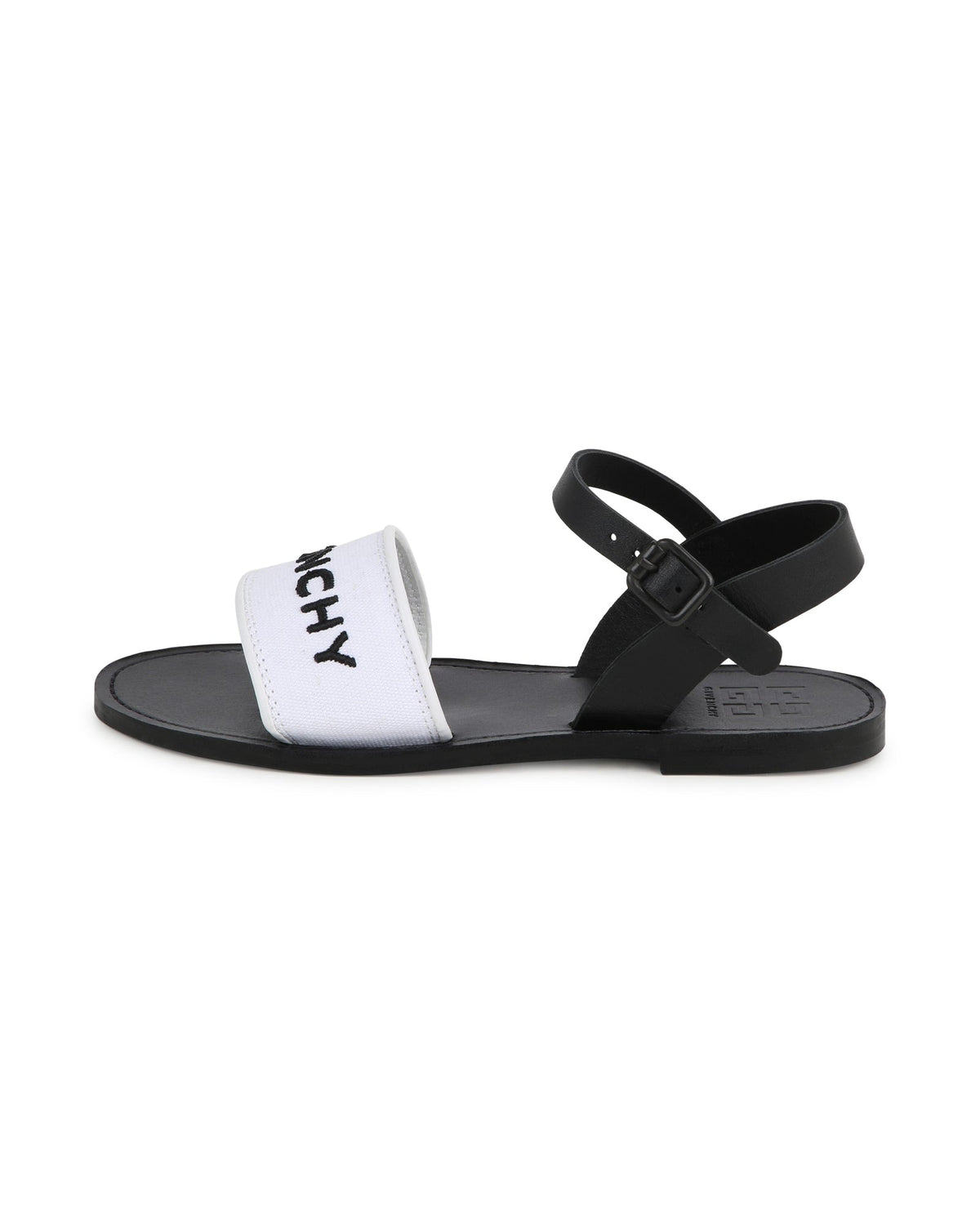 Sandales en cuir - Blanc Noir