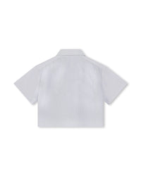 Ensemble chemise et short en coton - Blanc bleu