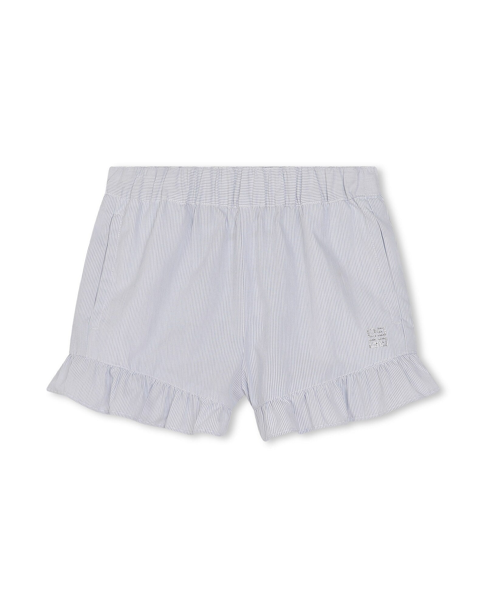 Ensemble chemise et short en coton - Blanc bleu