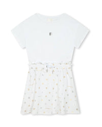 Robe à manches courtes en coton - Blanc