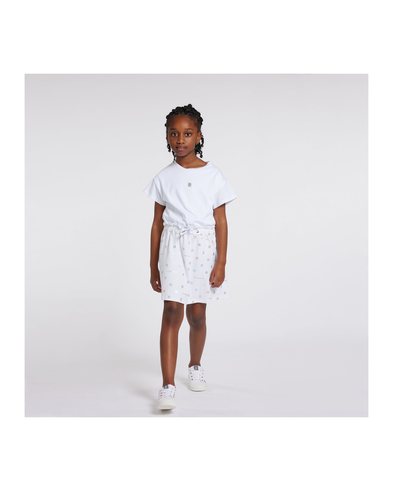 Robe à manches courtes en coton - Blanc
