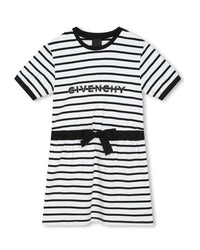 Robe à manches courtes en coton - Blanc noir
