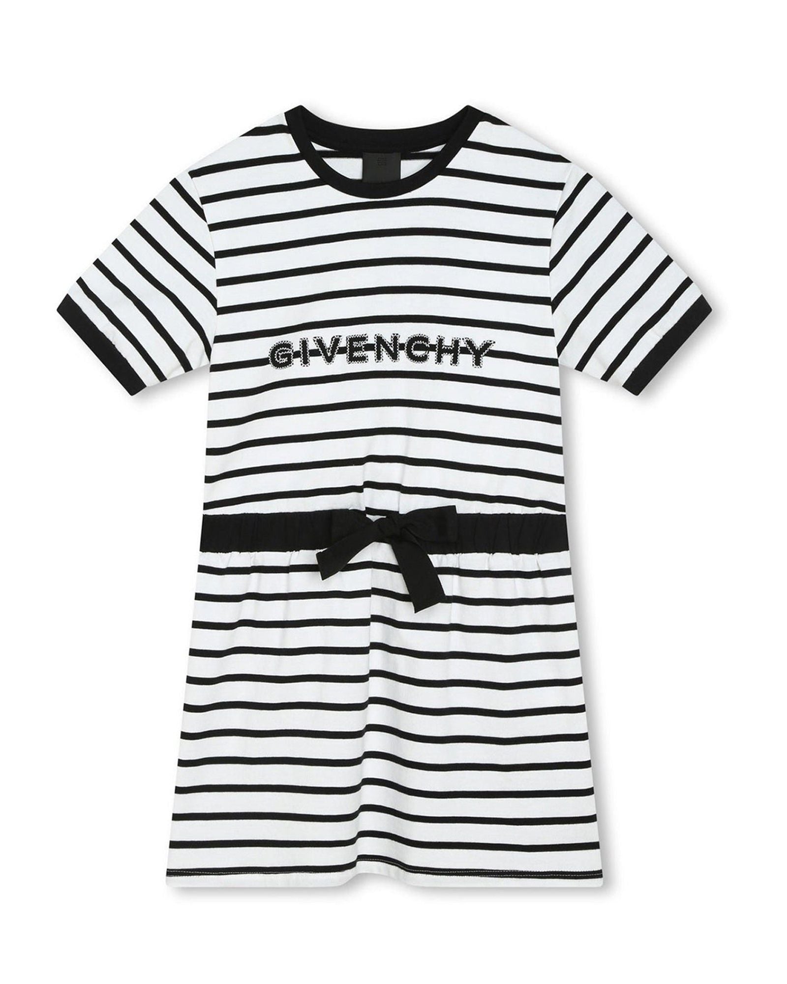 Robe à manches courtes en coton - Blanc noir