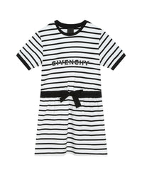 Robe à manches courtes en coton - Blanc Noir