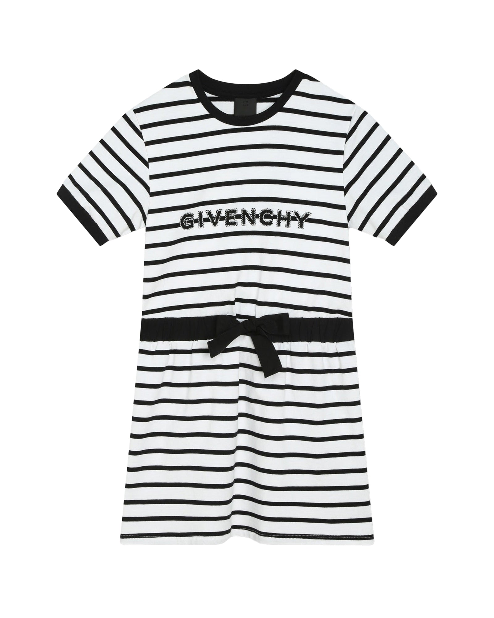 Robe à manches courtes en coton - Blanc Noir