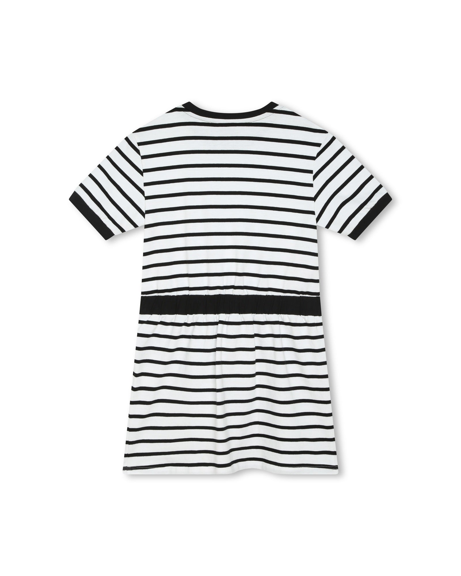 Robe à manches courtes en coton - Blanc Noir