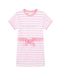 Robe à manches courtes en coton - Blanc Rose