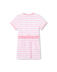 Robe à manches courtes en coton - Blanc Rose