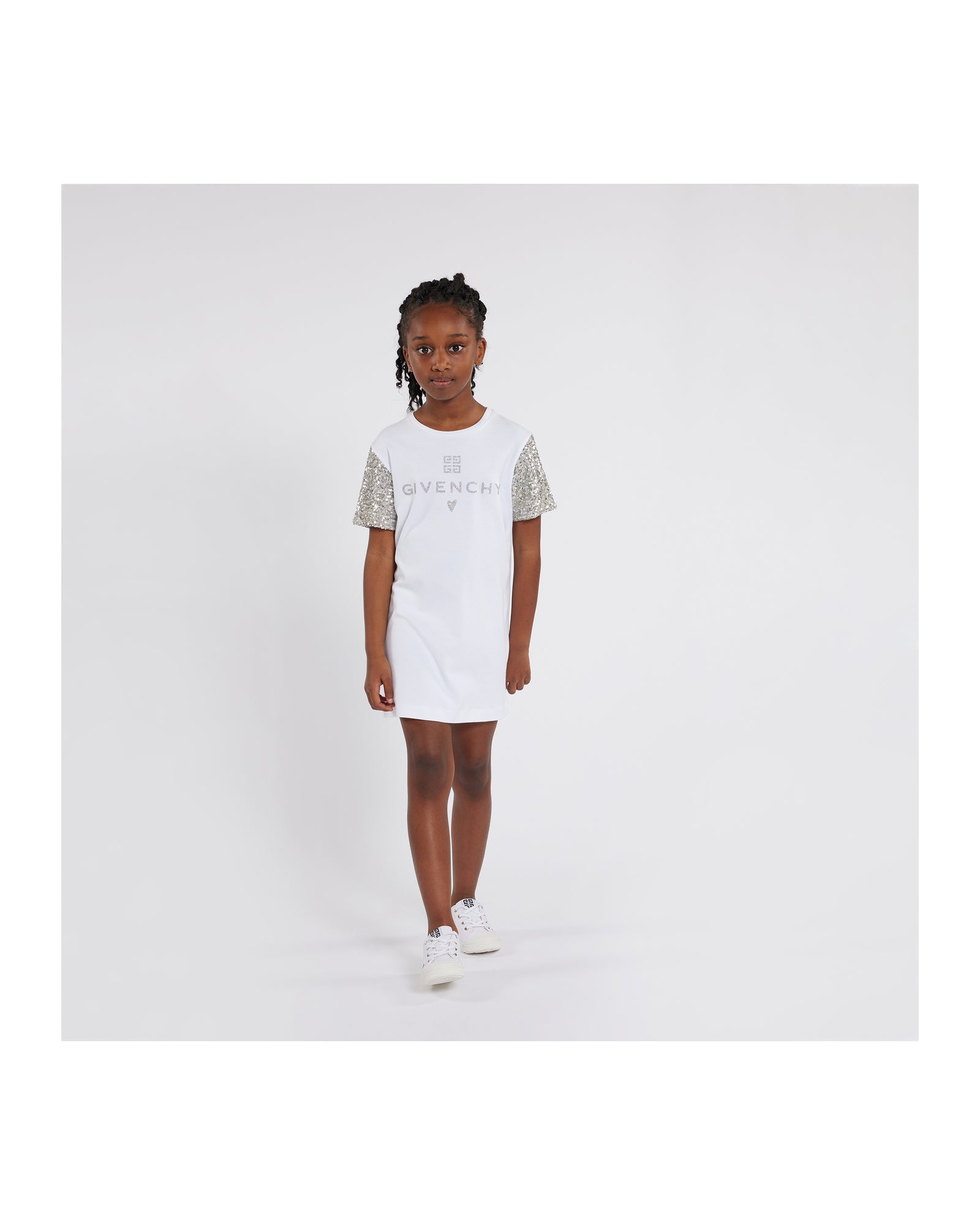Robe fantaisie en coton - Blanc
