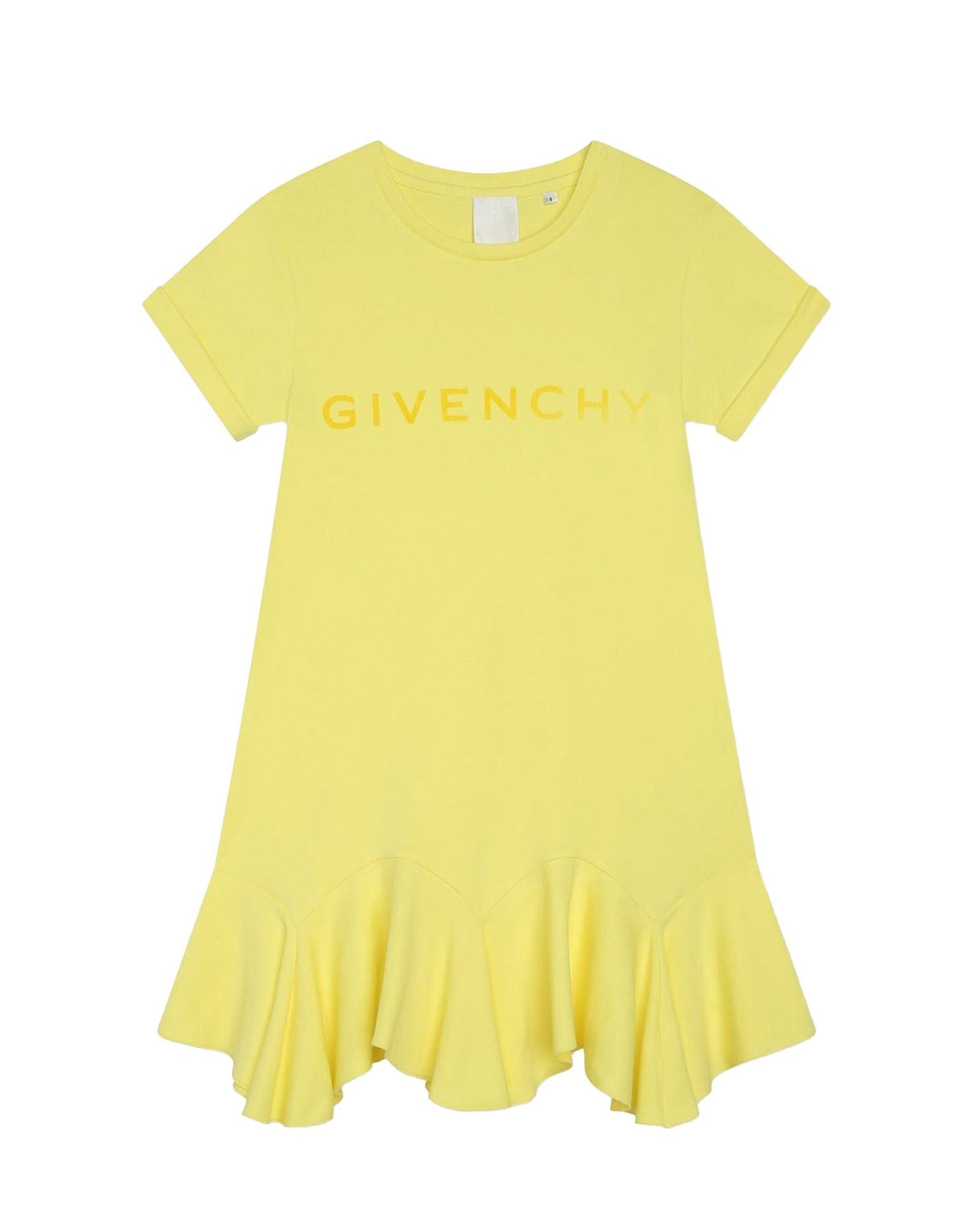 Robe à manches courtes en coton - Jaune tendre