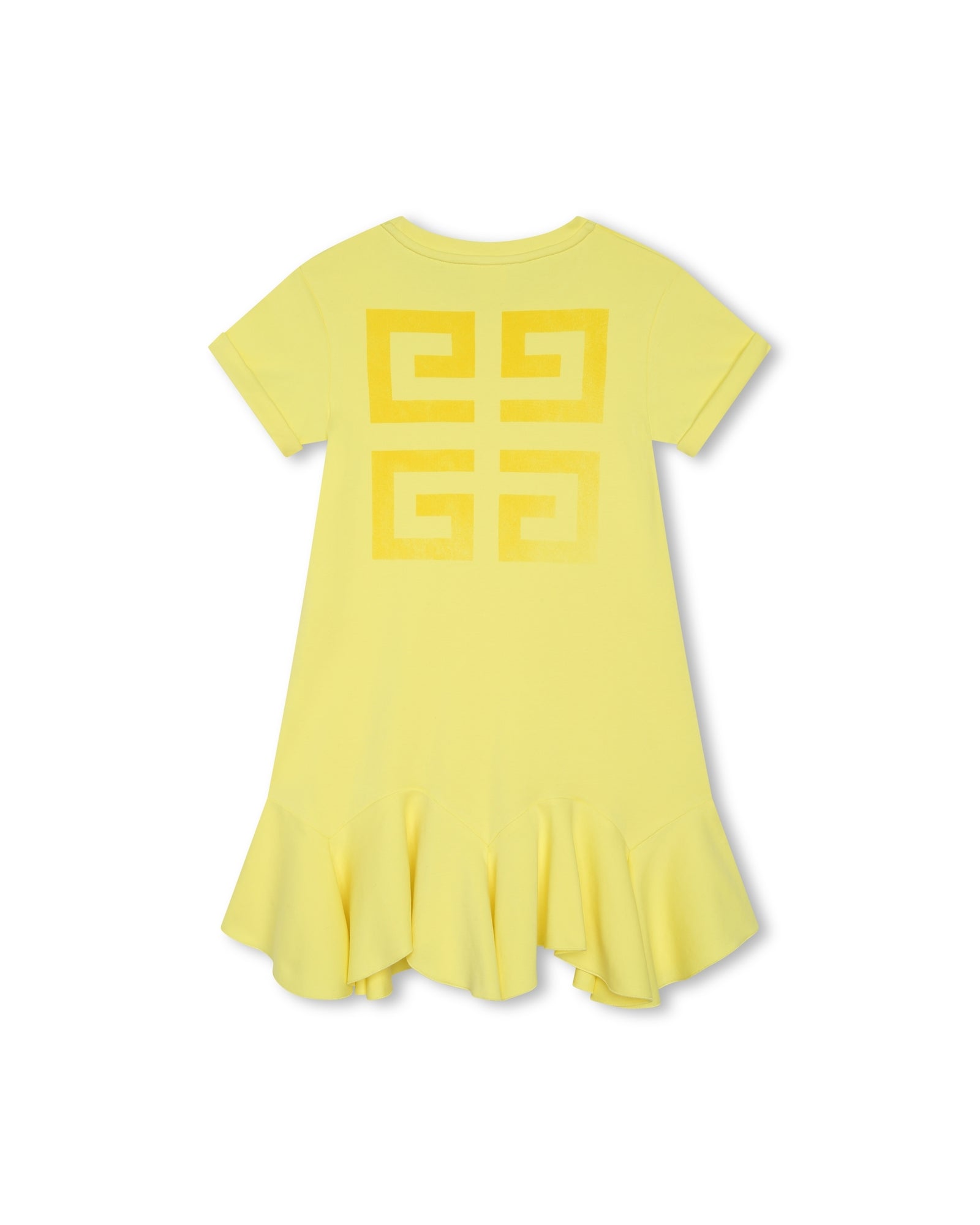 Robe à manches courtes en coton - Jaune tendre