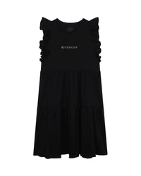 Short-sleeved cotton dress - Black