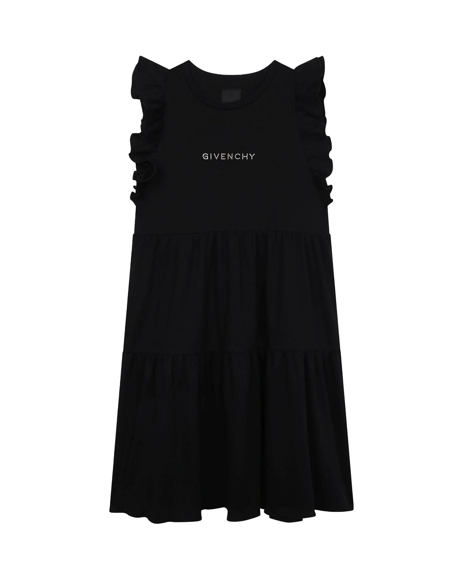 Short-sleeved cotton dress - Black
