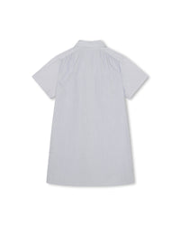 Robe chemisier en coton - Blanc bleu