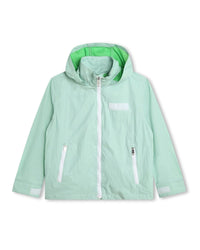 Coupe-vent à capuche - Blanc vert