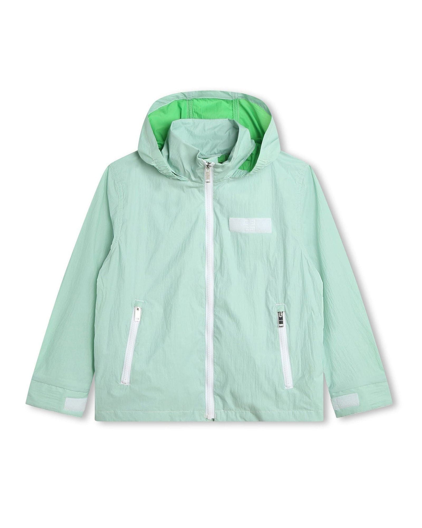 Coupe-vent à capuche - Blanc vert