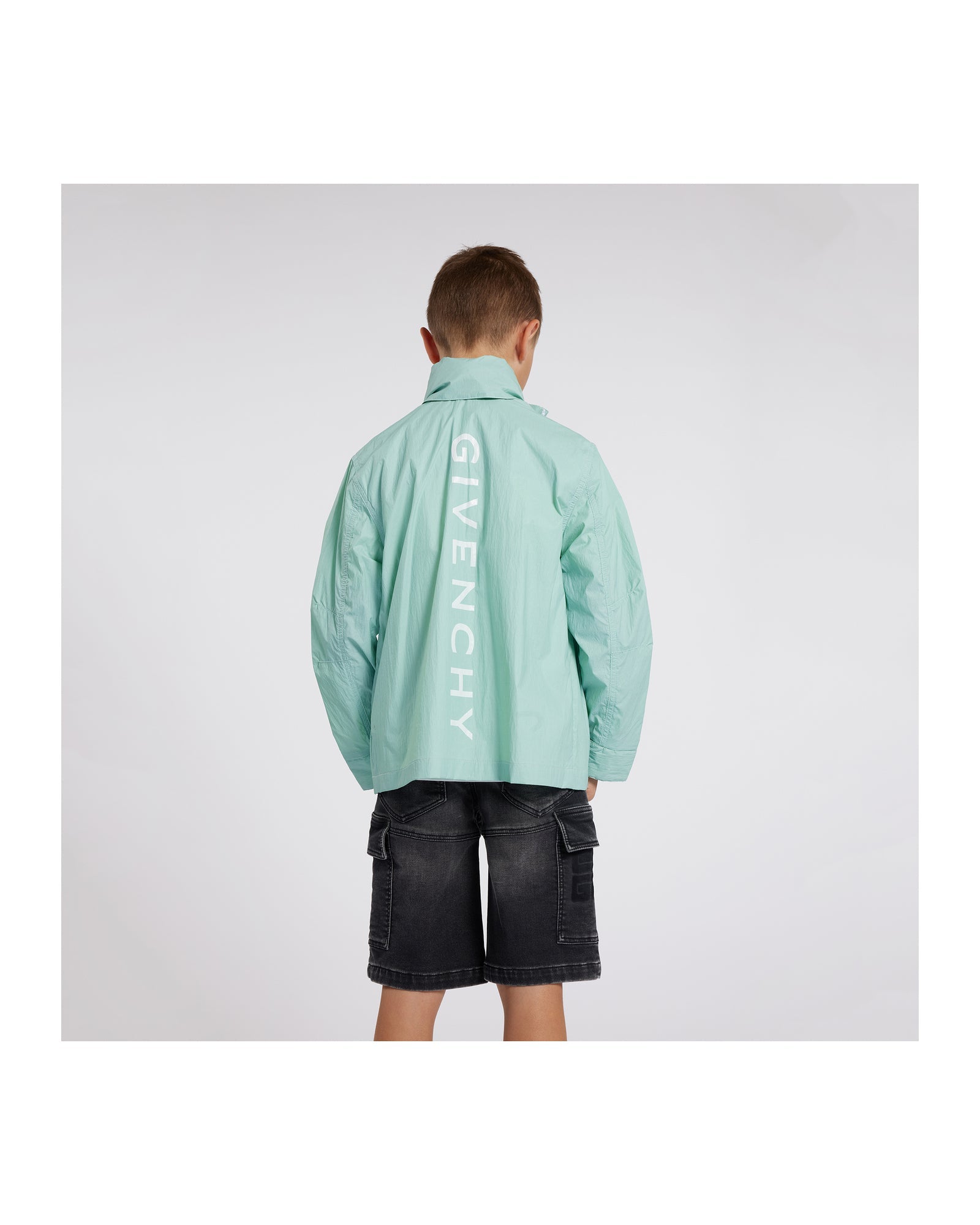 Coupe-vent à capuche - Blanc vert