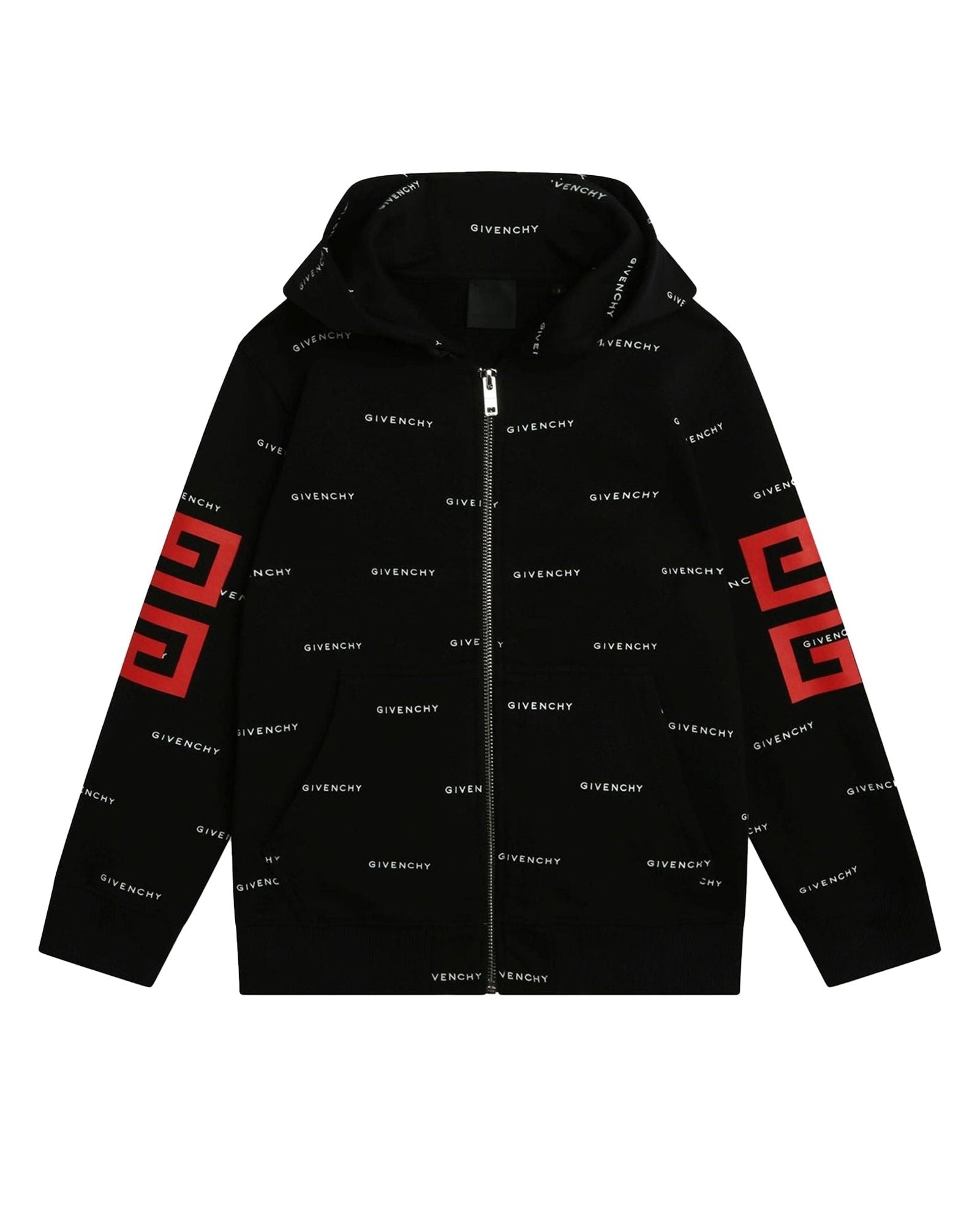 Cotton hooded cardigan - Black white