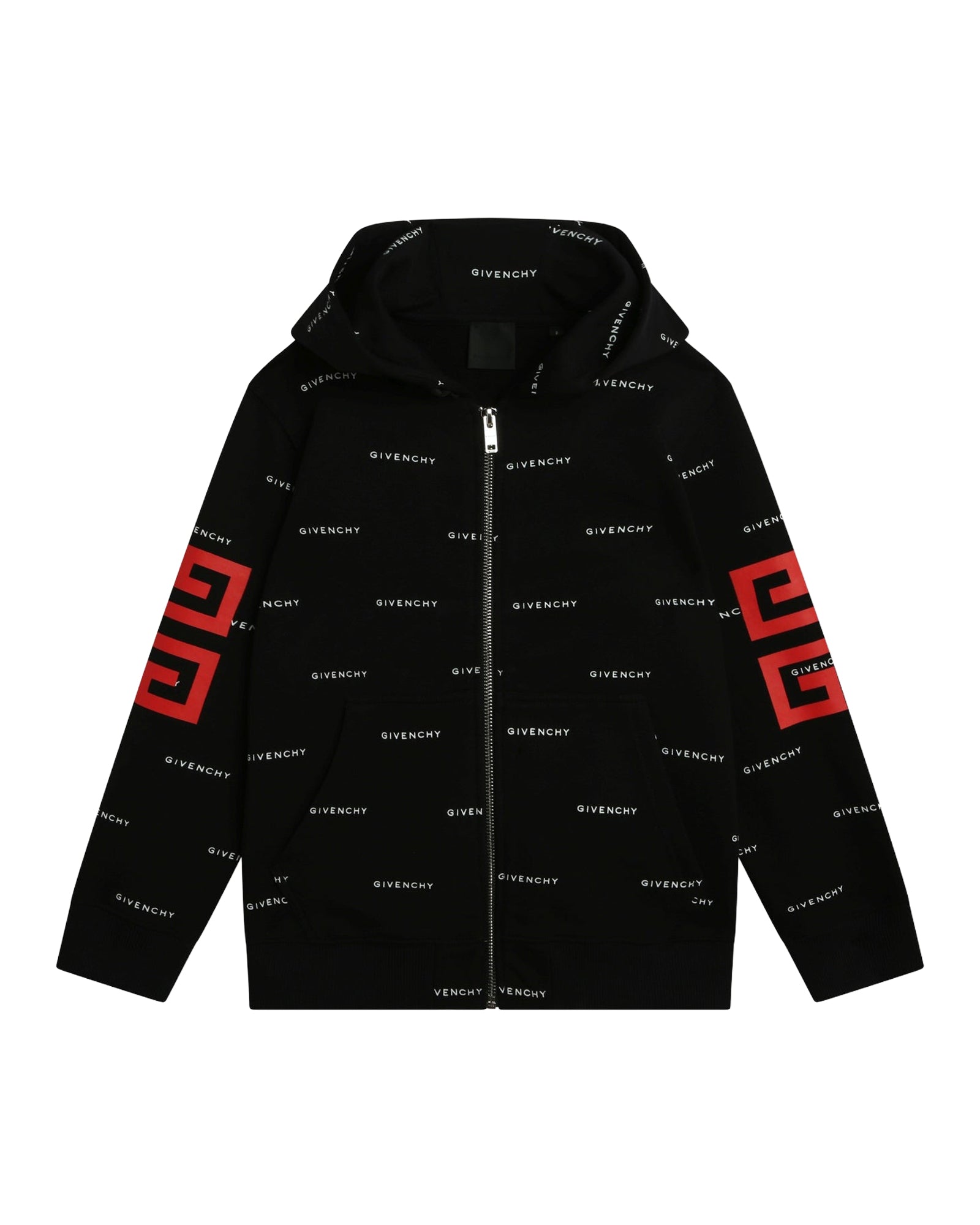 Cotton hooded cardigan - Black White