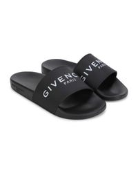 Mules Slide avec logo en relief - Black