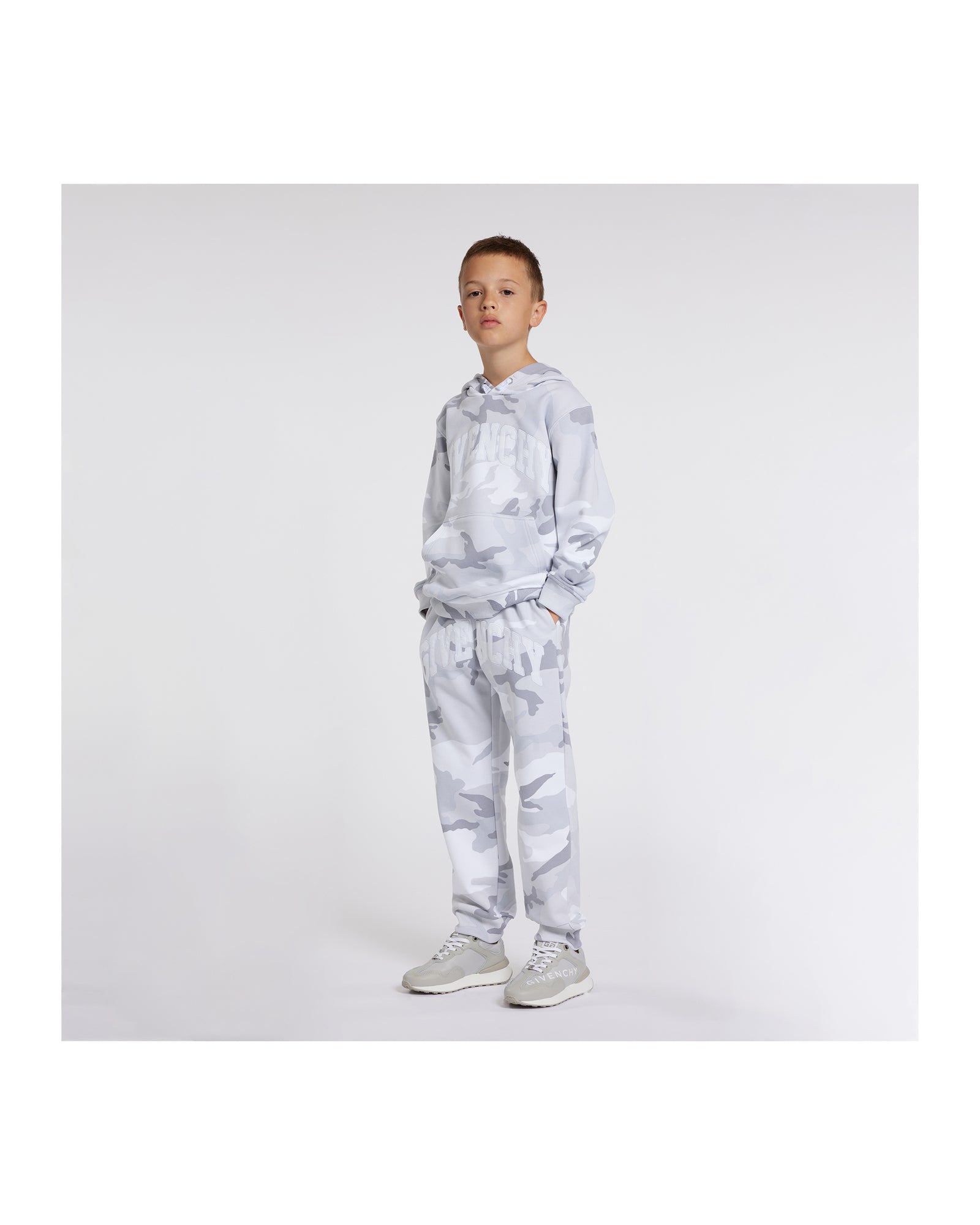 Pantalon de jogging en coton - Gris blanc