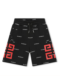 Short à taille élastiquée - Noir Blanc