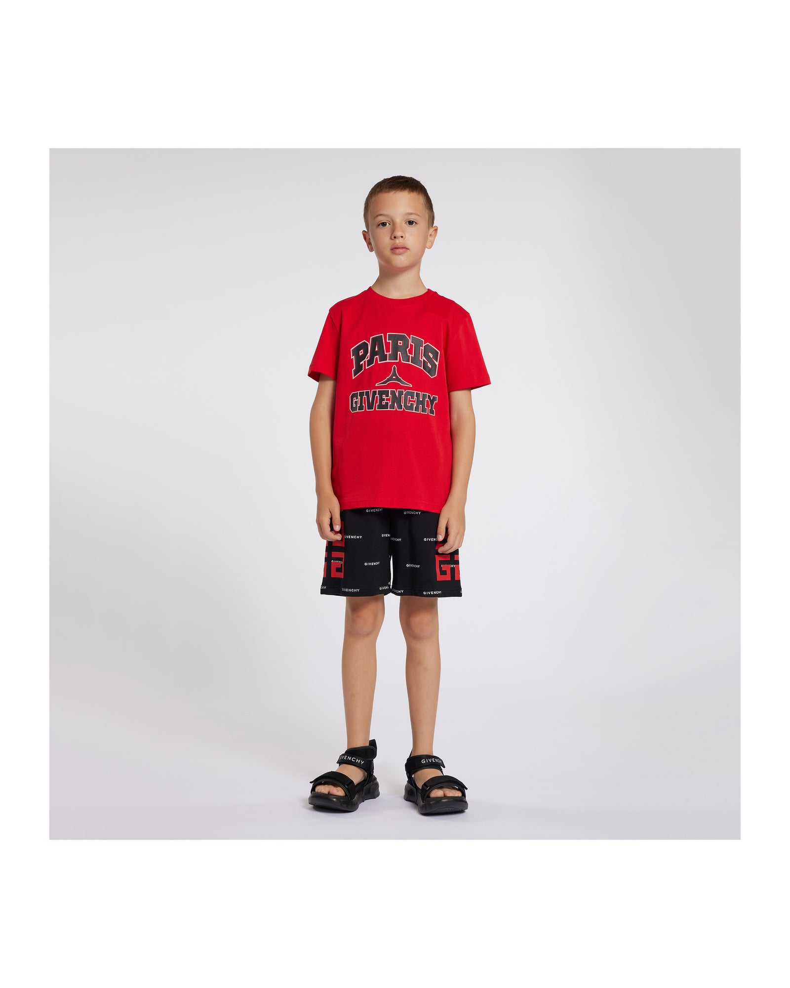 Short à taille élastiquée - Noir Blanc