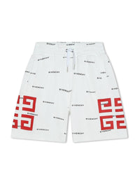 Short en coton - Blanc noir