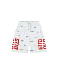 Short à taille élastiquée - Blanc Noir
