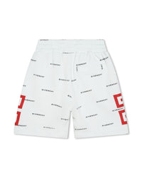 Short à taille élastiquée - Blanc Noir